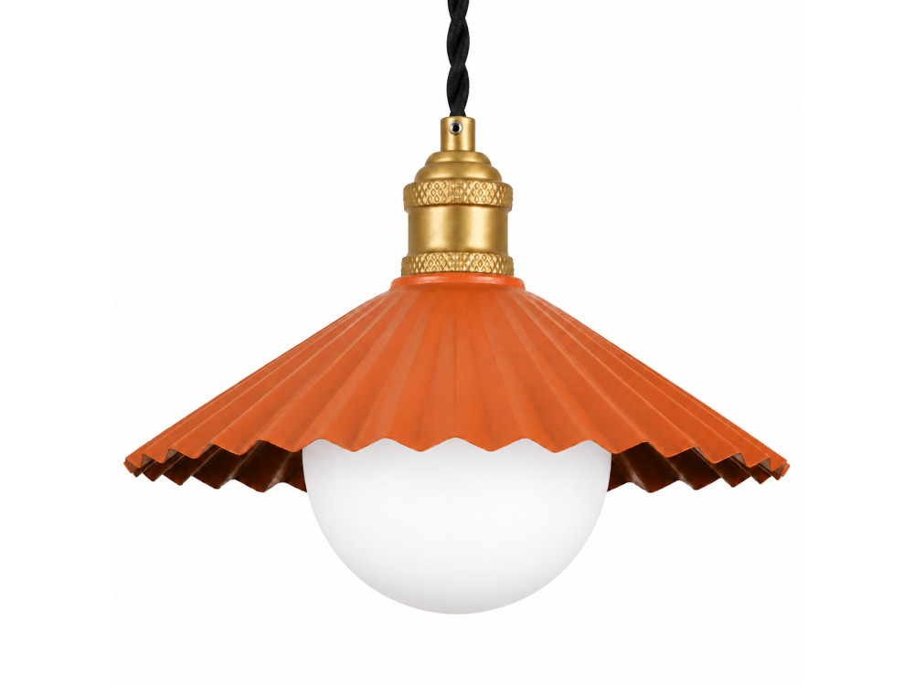 Lampe suspendue en métal "Plise" - 32 x 32 cm - Orange