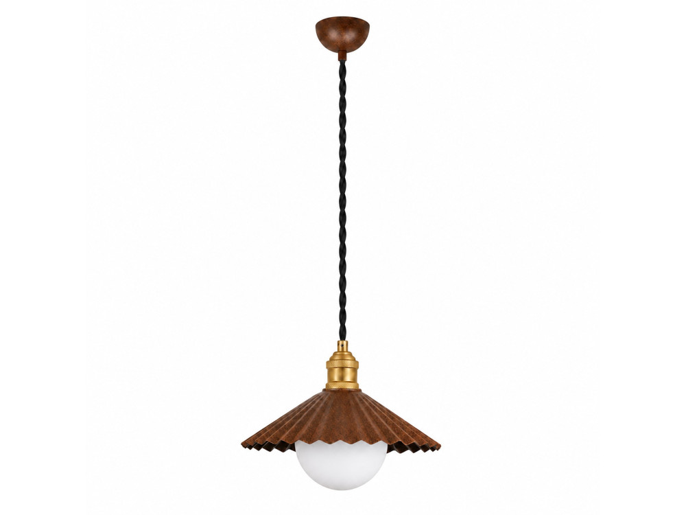 Lampe suspendue en métal "Plise" - 32 x 32 cm - Marron Foncé