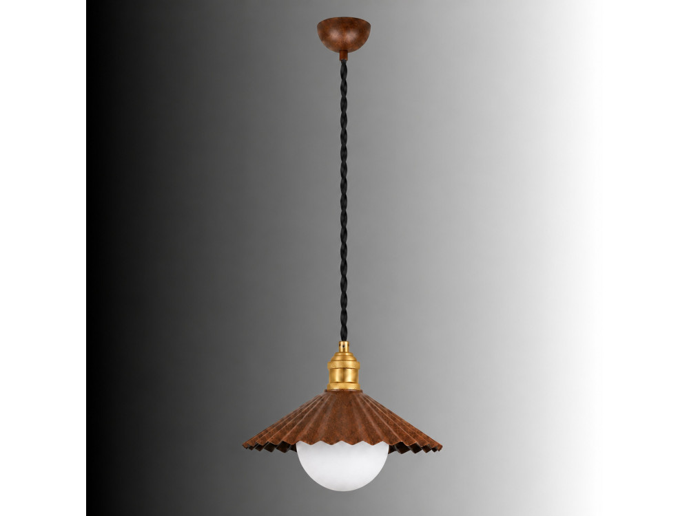 Lampe suspendue en métal "Plise" - 32 x 32 cm - Marron Foncé