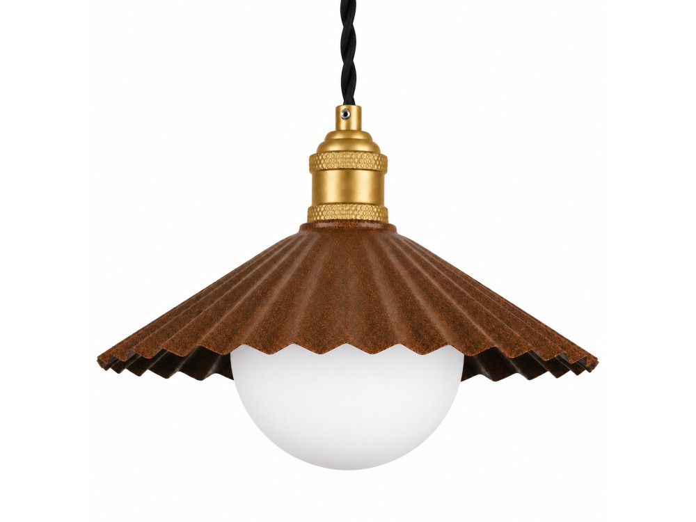 Lampe suspendue en métal "Plise" - 32 x 32 cm - Marron Foncé