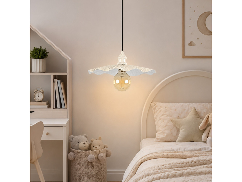 Lampe suspendue en métal "Ondula" - 34 x 34 cm - Beige