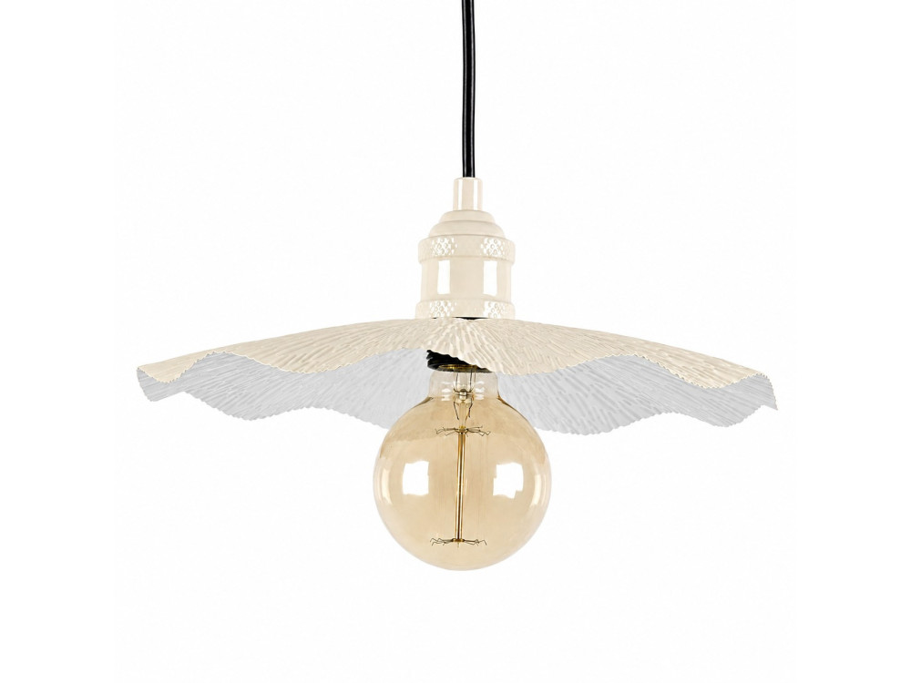 Lampe suspendue en métal "Ondula" - 34 x 34 cm - Beige
