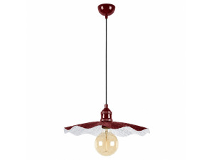 Lampe suspendue en métal "Ondula" - 34 x 34 cm - Bordeaux