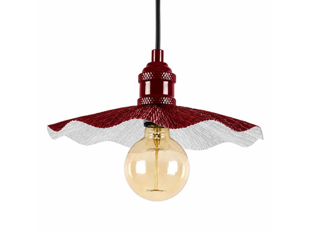 Lampe suspendue en métal "Ondula" - 34 x 34 cm - Bordeaux