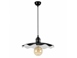 Lampe suspendue en métal "Ondula" - 34 x 34 cm - Noir