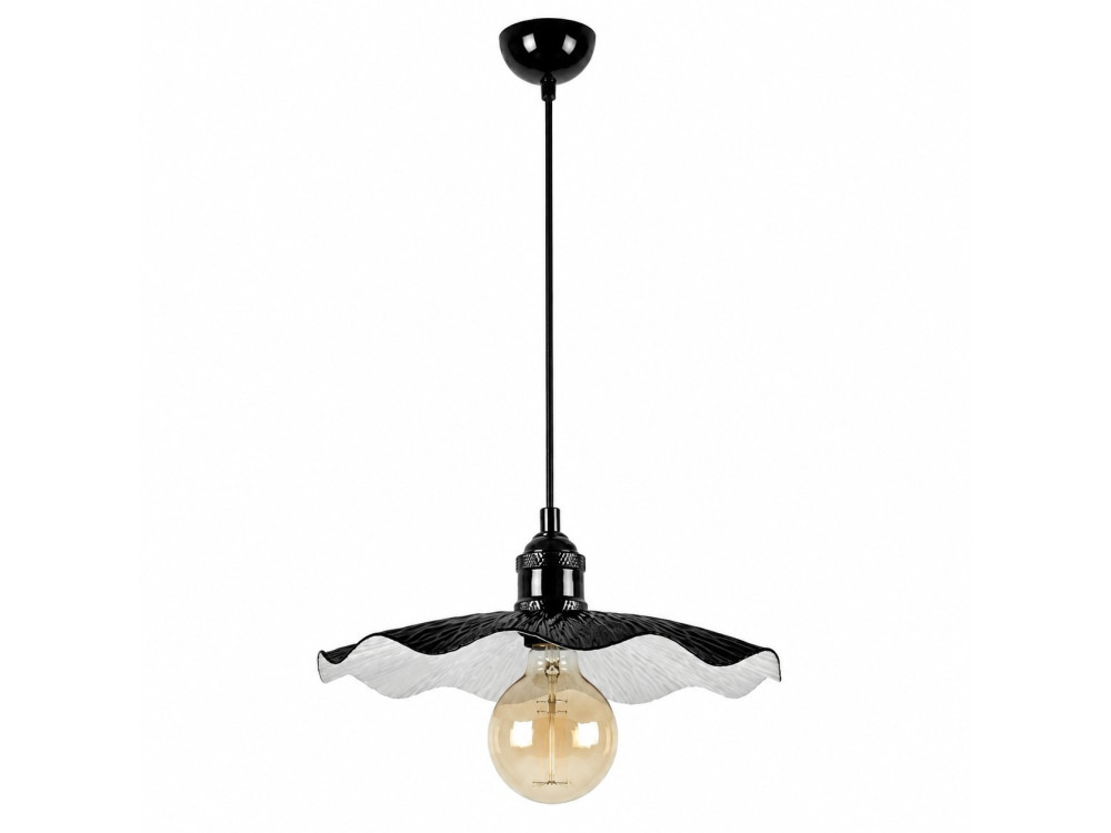 Lampe suspendue en métal "Ondula" - 34 x 34 cm - Noir