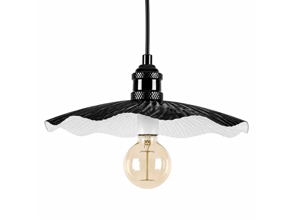 Lampe suspendue en métal "Ondula" - 34 x 34 cm - Noir