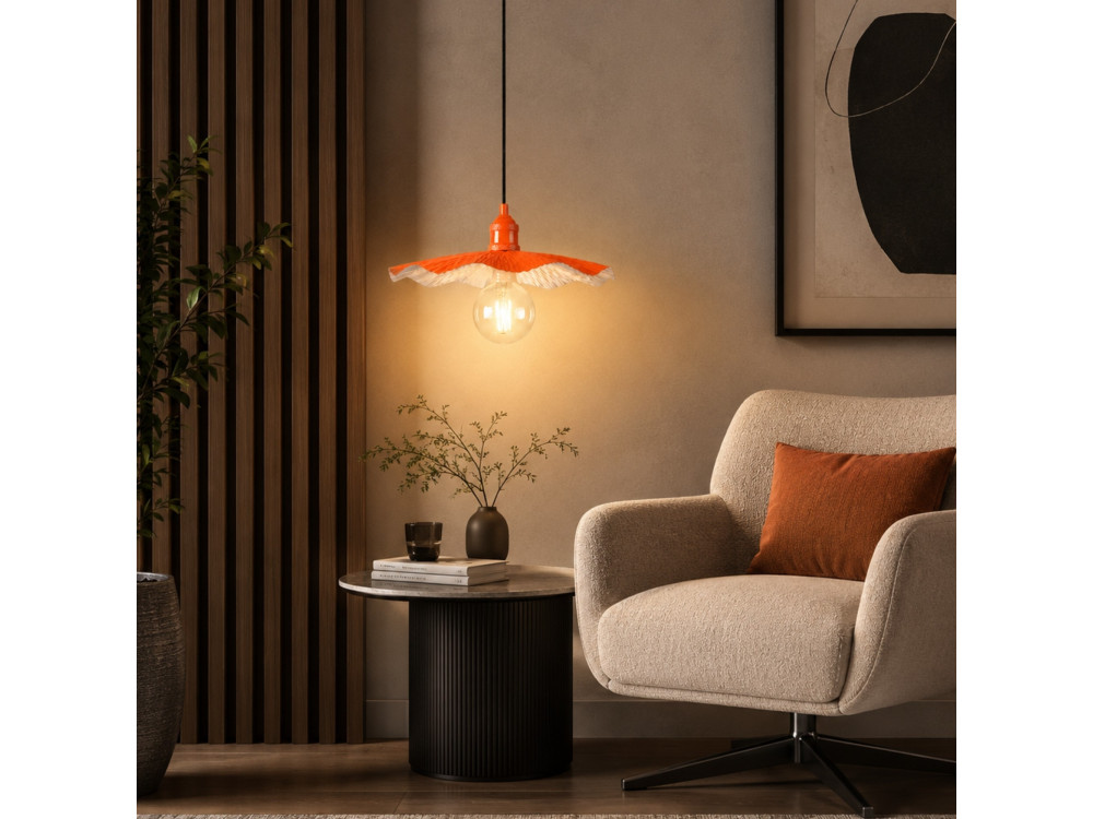 Lampe suspendue en métal "Ondula" - 34 x 34 cm - Orange