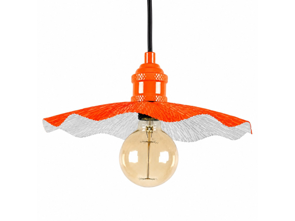 Lampe suspendue en métal "Ondula" - 34 x 34 cm - Orange