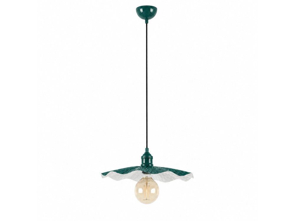 Lampe suspendue en métal "Ondula" - 34 x 34 cm - Vert Foncé