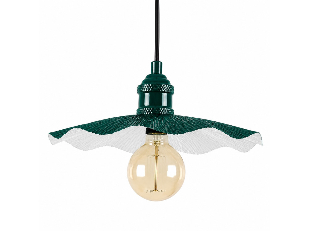 Lampe suspendue en métal "Ondula" - 34 x 34 cm - Vert Foncé
