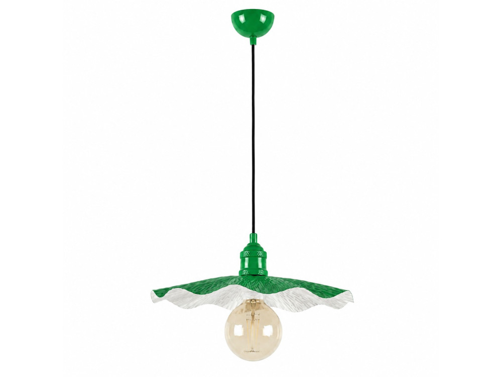 Lampe suspendue en métal "Ondula" - 34 x 34 cm - Vert Clair