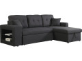 Canapé d'angle convertible/réversible "Axel" - 3 places - Taupe - Noir