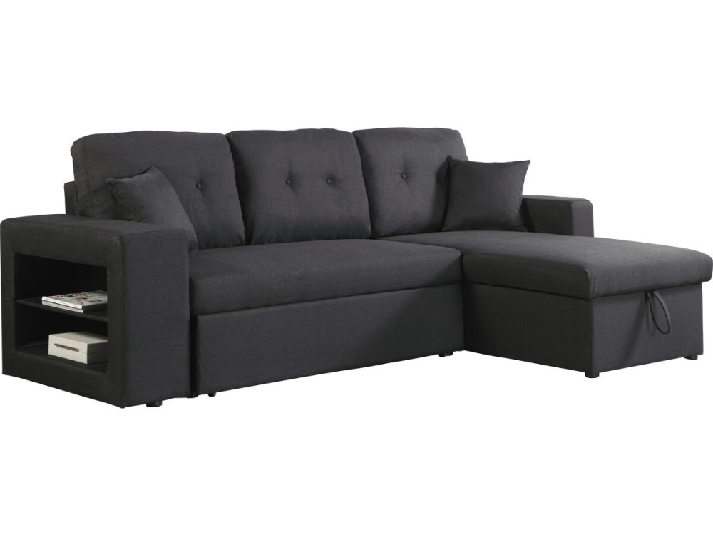 Canapé d'angle convertible/réversible "Axel" - 3 places - Noir