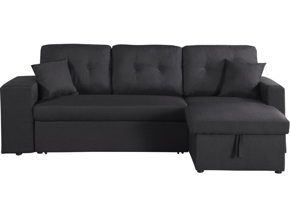 Canapé d'angle convertible/réversible "Axel" - 3 places - Noir