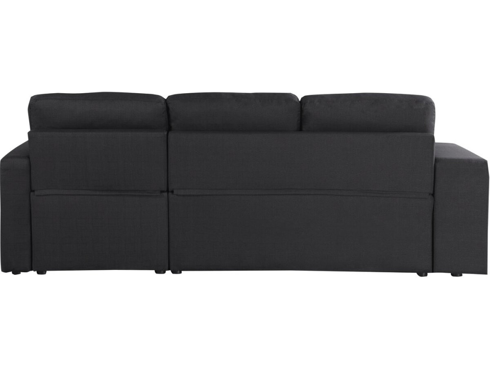Canapé d'angle convertible/réversible "Axel" - 3 places - Noir