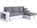 Canapé d'angle convertible/réversible "Axel" - 3 places - Taupe - Blanc &amp; Gris