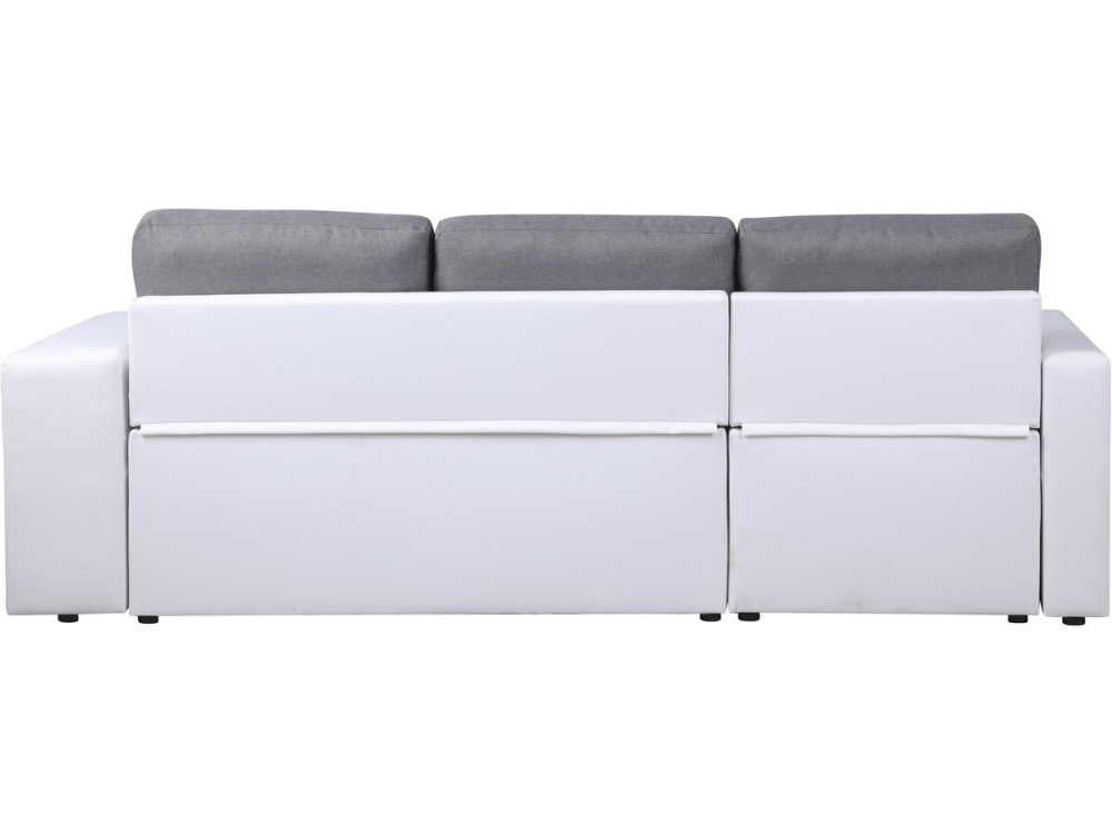 Canapé d'angle convertible/réversible "Axel" - 3 places - Blanc/Gris