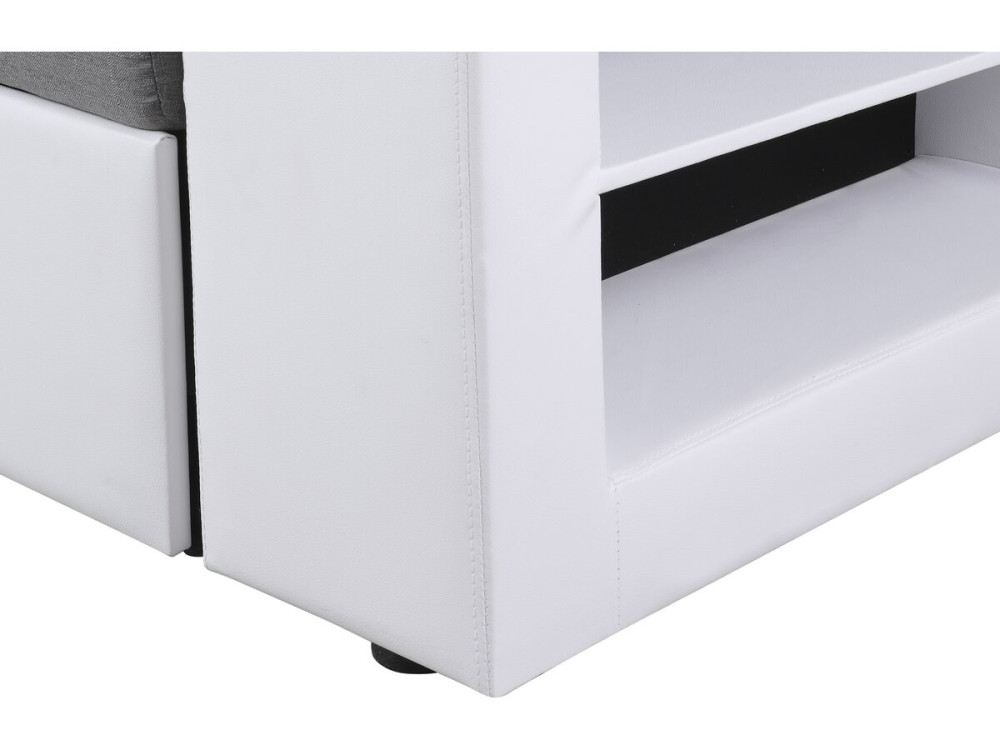 Canapé d'angle convertible/réversible "Axel" - 3 places - Blanc/Gris