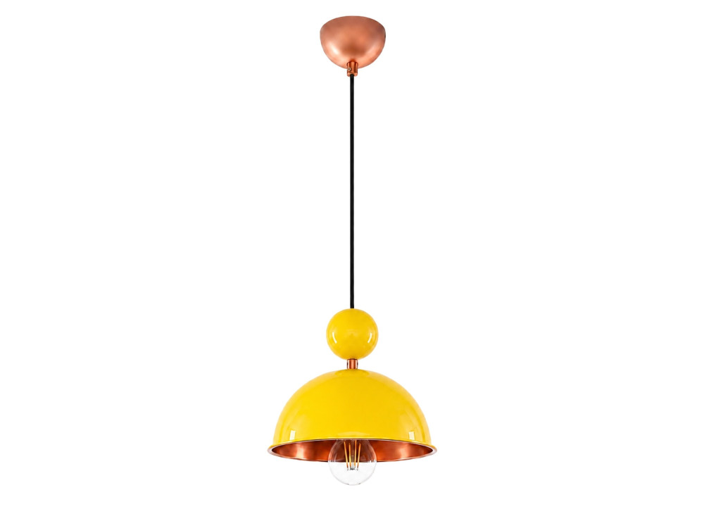 Lampe suspendue en métal "Bubble" - 21 x 21 cm - Jaune