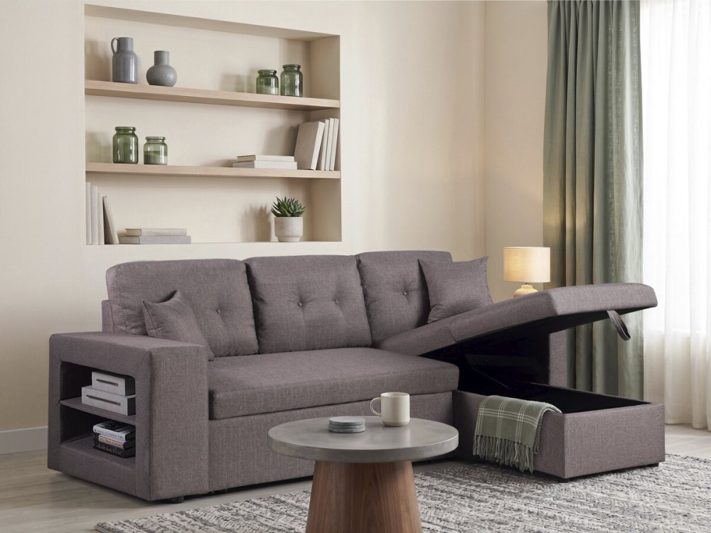 Canapé d'angle convertible/réversible "Axel" - 3 places - Taupe