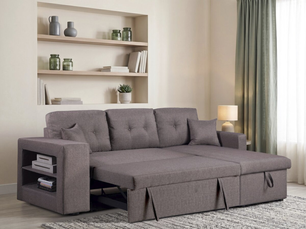 Canapé d'angle convertible/réversible "Axel" - 3 places - Taupe