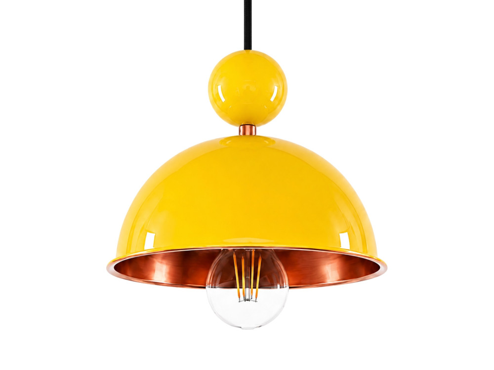 Lampe suspendue en métal "Bubble" - 21 x 21 cm - Jaune