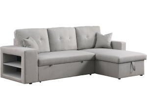 Canapé d'angle convertible/réversible "Axel" - 3 places - Gris clair