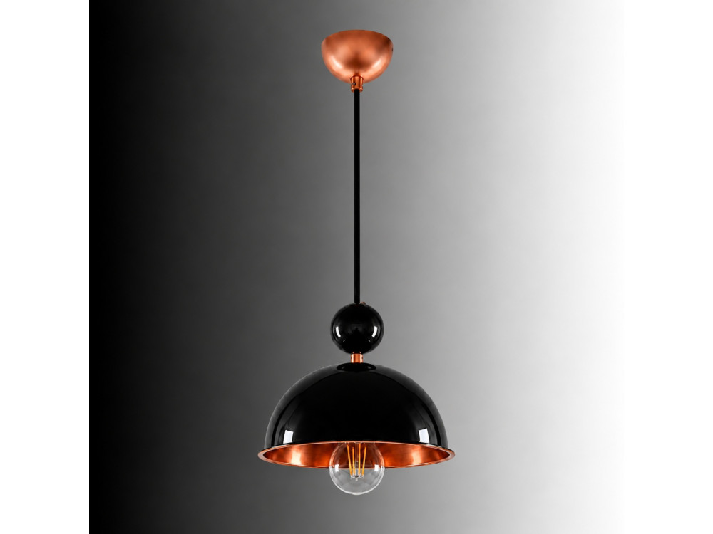 Lampe suspendue en métal "Bubble" - 21 x 21 cm - Noir