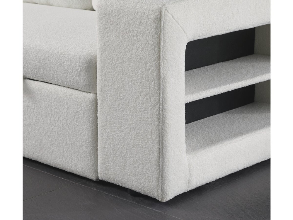 Canapé d'angle bouclettes convertible/reversible "Axel" - 3 Places - Blanc
