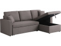 Canapé d'angle convertible/ réversible avec coffre "Alain" - 3 places - Gris - Taupe