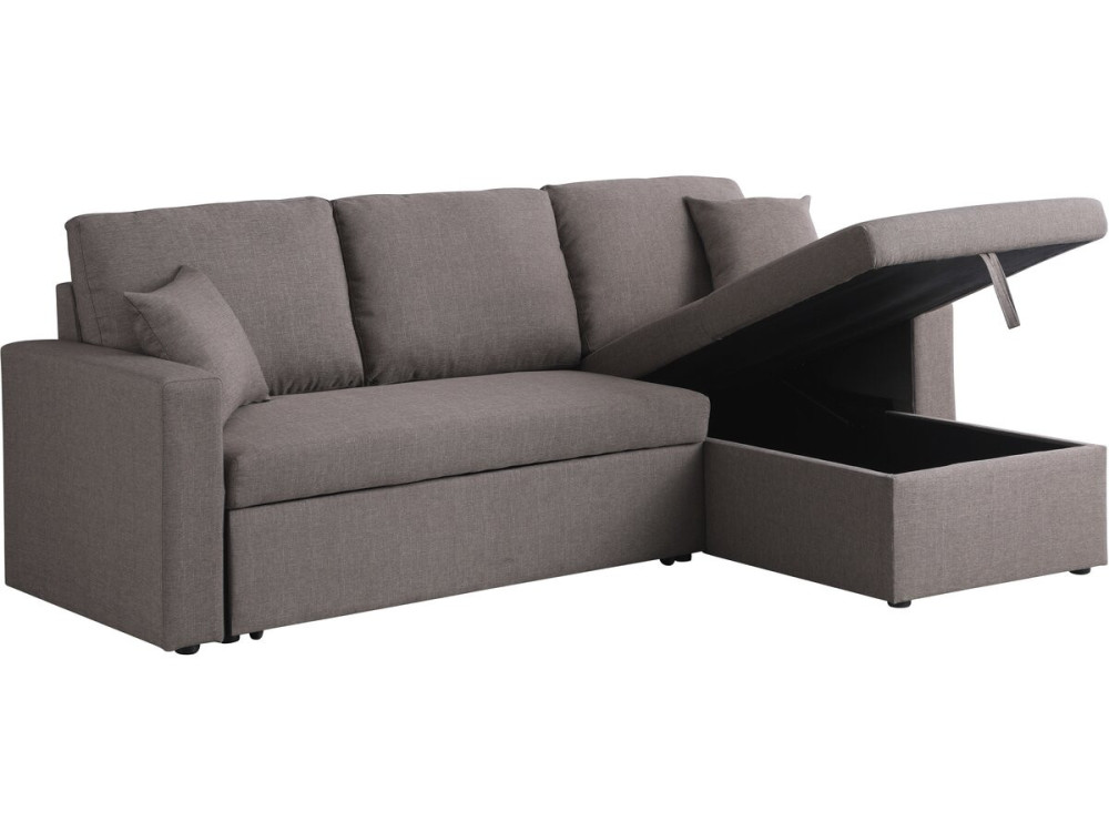 Canapé d'angle convertible/ réversible avec coffre "Alain" - 3 places - Taupe