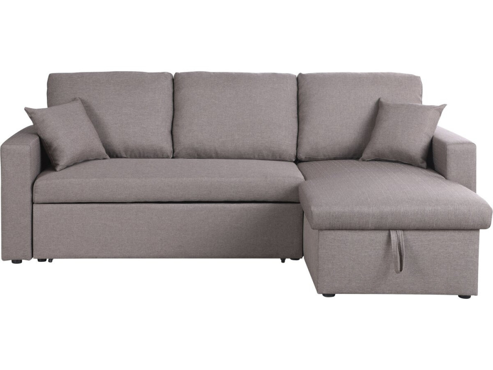Canapé d'angle convertible/ réversible avec coffre "Alain" - 3 places - Taupe