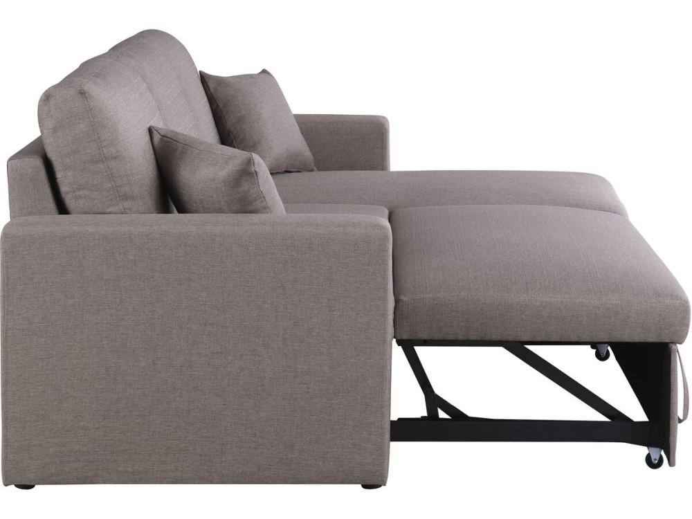 Canapé d'angle convertible/ réversible avec coffre "Alain" - 3 places - Taupe