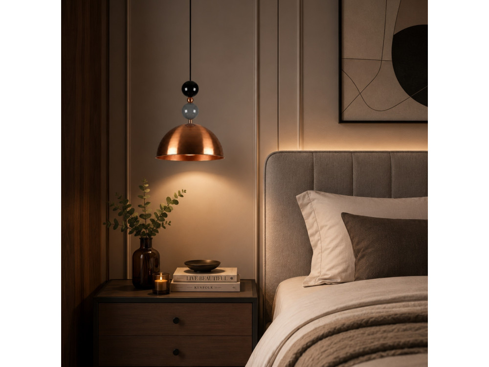 Lampe suspendue en métal "Bubble" - 31 x 31 cm - Cuivre