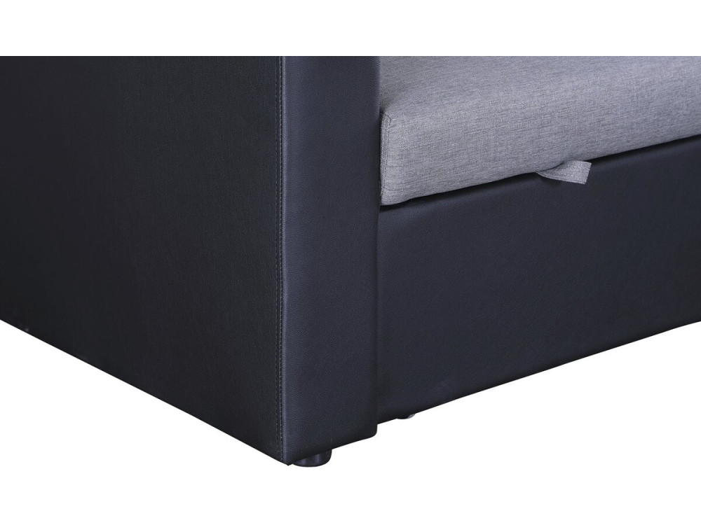 Canapé d'angle convertible/ réversible avec coffre "Alain" - 3 places - Gris / Noir