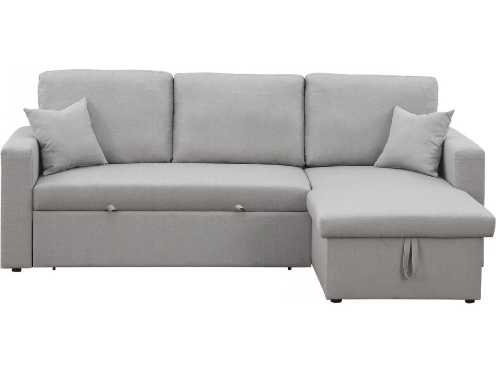 Canapé d'angle convertible/ réversible avec coffre "Alain" - 3 places - Gris clair