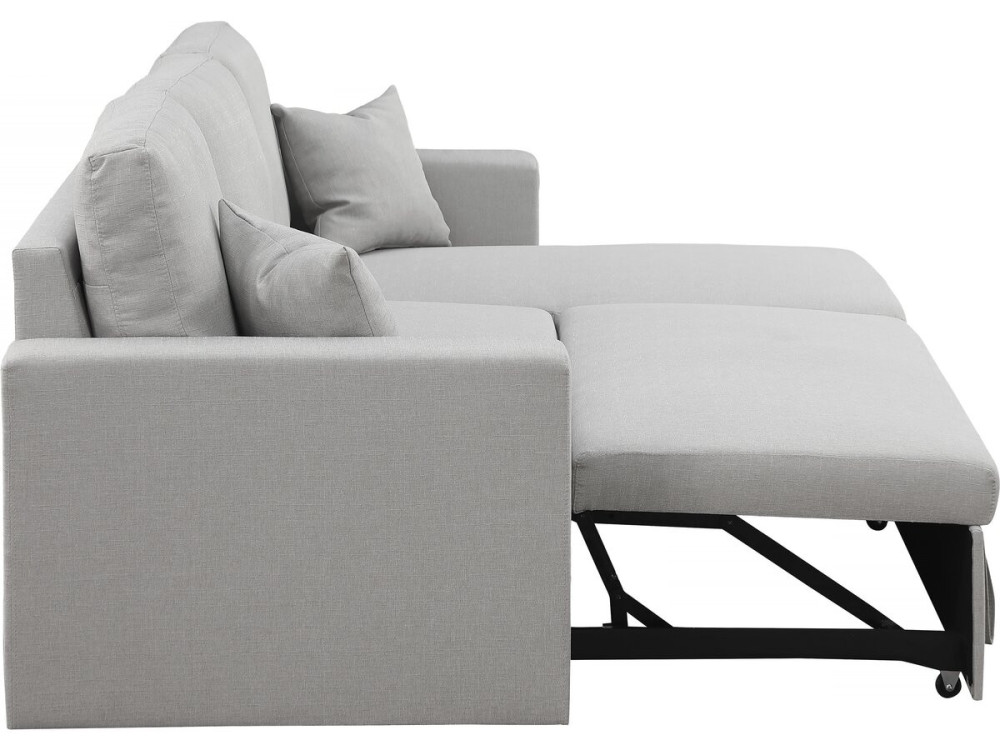 Canapé d'angle convertible/ réversible avec coffre "Alain" - 3 places - Gris clair