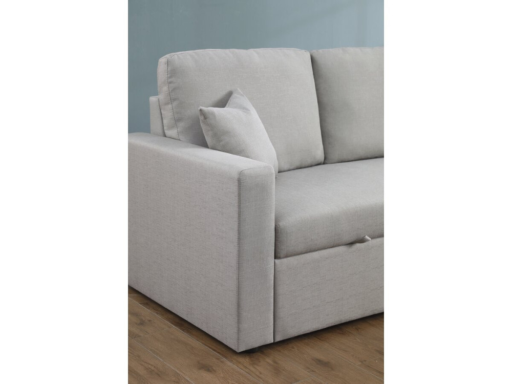 Canapé d'angle convertible/ réversible avec coffre "Alain" - 3 places - Gris clair