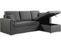 Canapé d'angle convertible/ réversible avec coffre "Alain" - 3 places - Gris - Gris