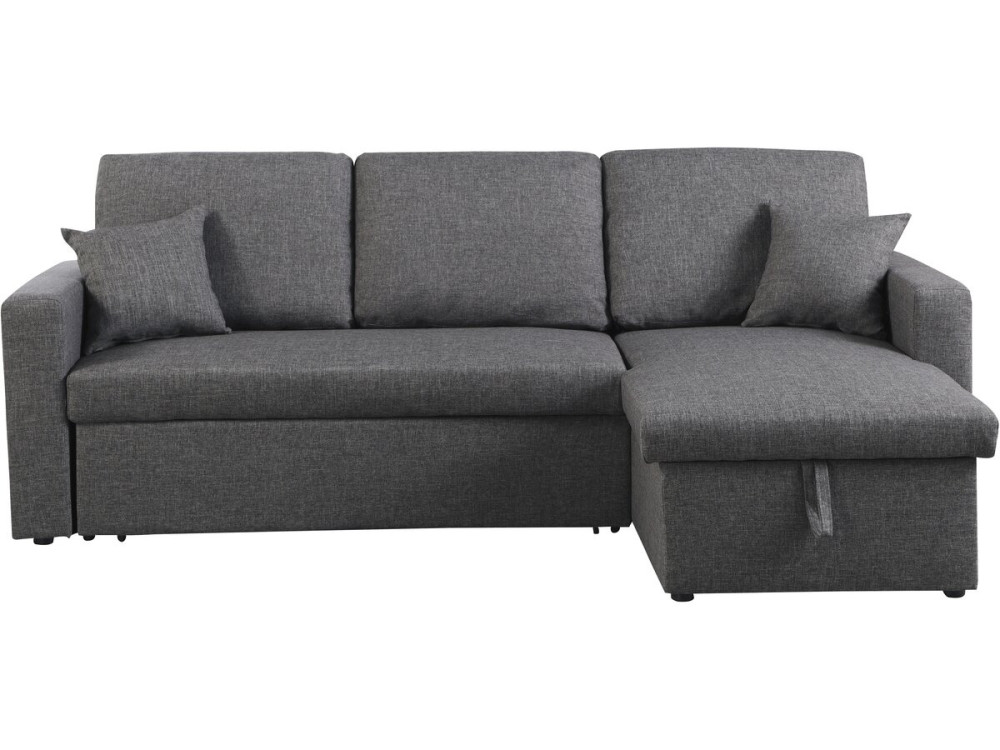 Canapé d'angle convertible/ réversible avec coffre "Alain" - 3 places - Gris
