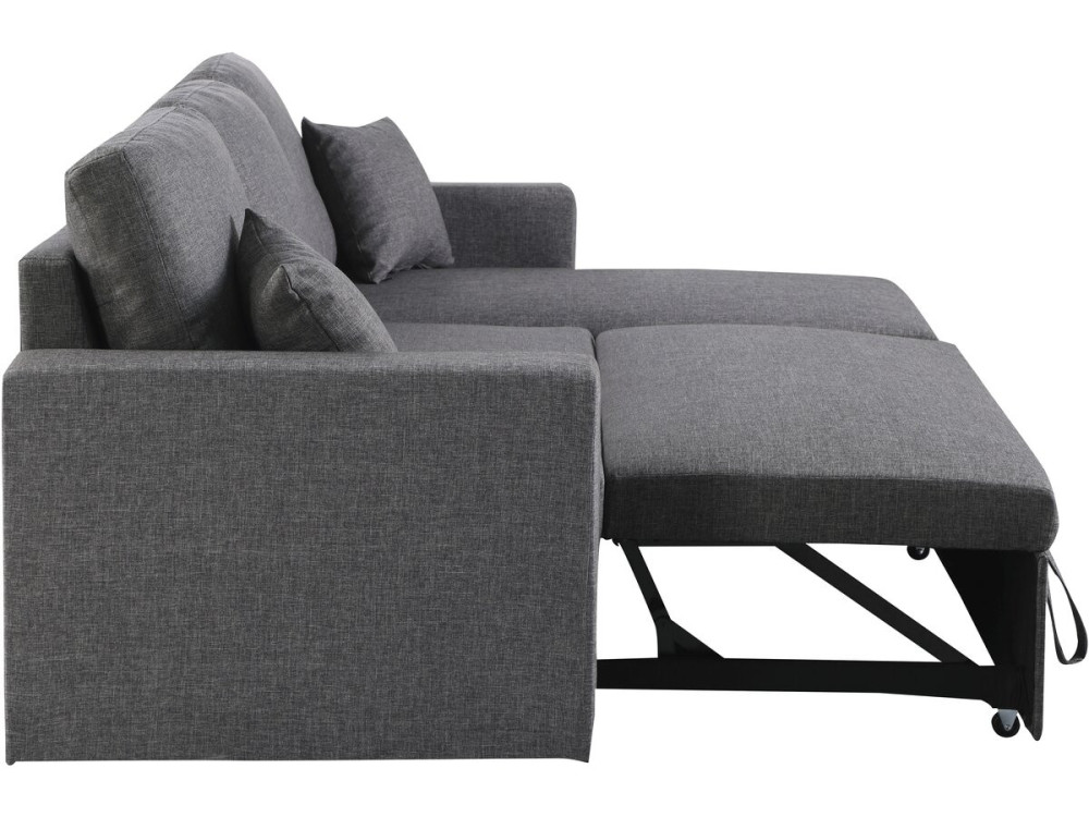 Canapé d'angle convertible/ réversible avec coffre "Alain" - 3 places - Gris