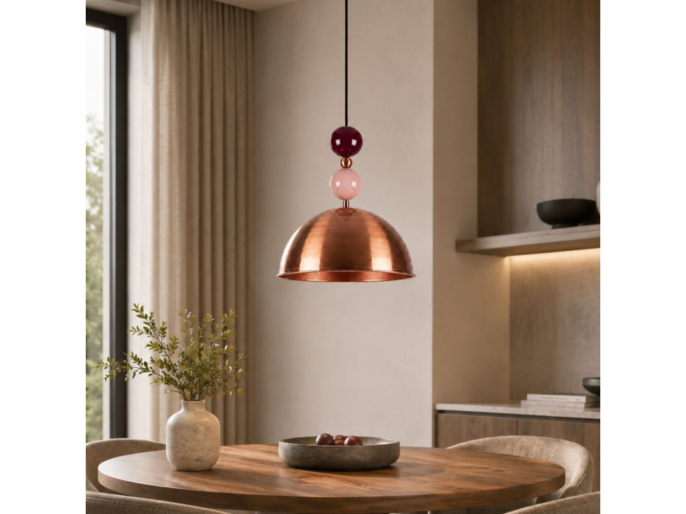 Lampe suspendue en métal "Bubble" - 31 x 31 cm - Cuivre