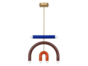 Lustre en métal "Vento" - 50 x 10 cm - Marron