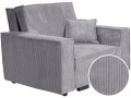 Fauteuil convertible en velours côtelé "Clivia" - Gris - Gris
