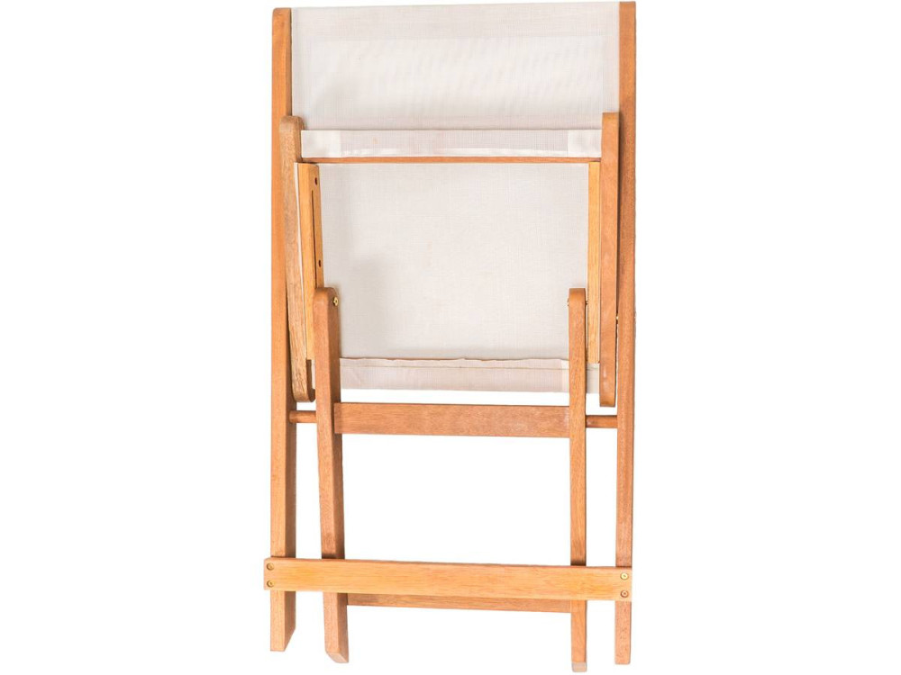 Lot de 2 chaises pliantes en bois exotique "Seoul" - Maple - Beige
