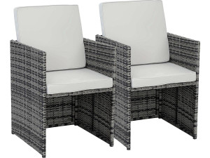 Lot de 2 fauteuils Chicago - "Florida" - Gris