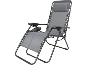 Fauteuil de jardin relax zéro gravité "Sintra" - Gris