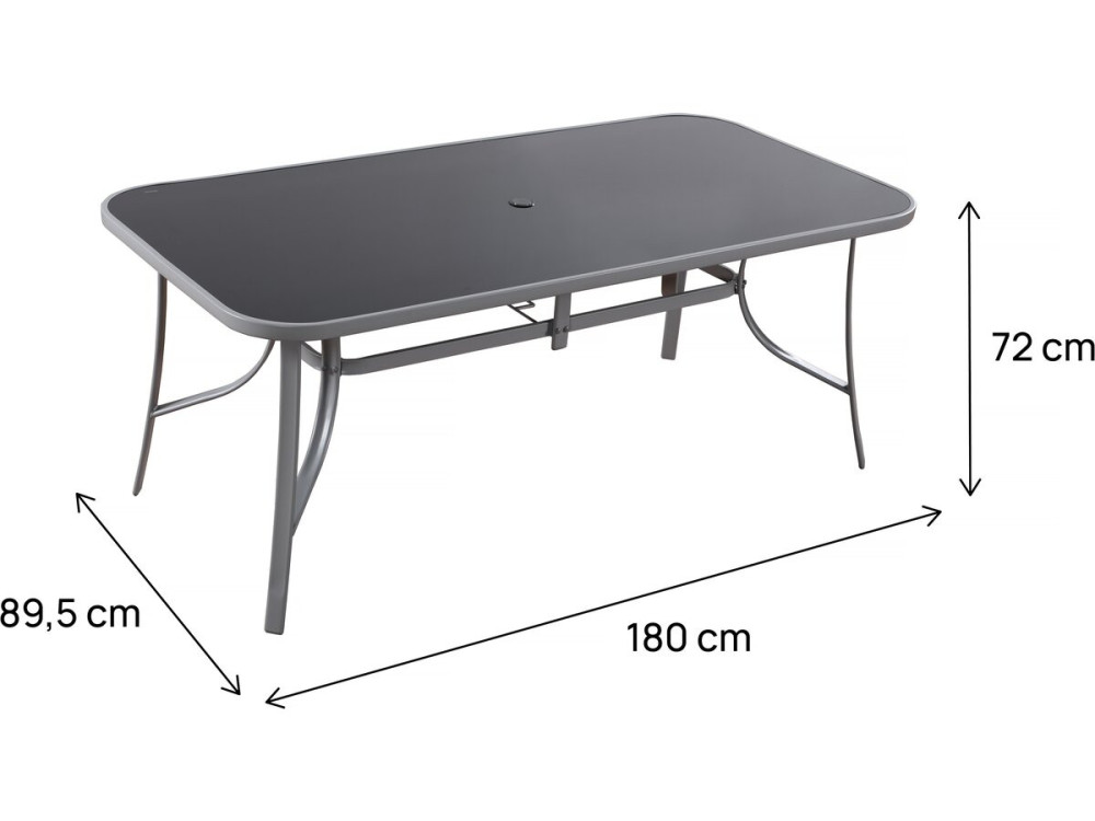 Table de jardin "Cordoba" - Phoenix - 8 places - Argenté