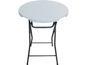Table haute pliante en plastique Ø 80 cm "Lili" - blanc